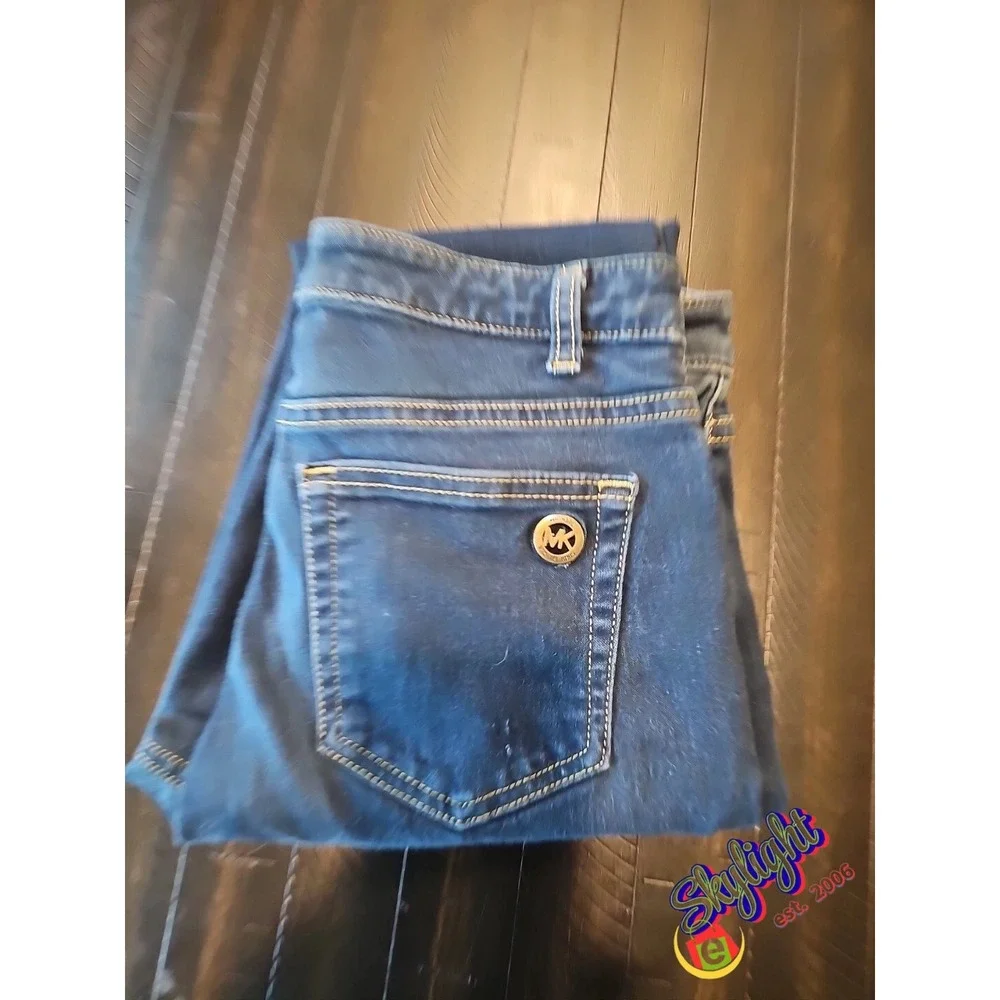 Michael Kors Women Blue Straight‎ Leg Denim Jeans Low Rise Sz Reg 4 27x29